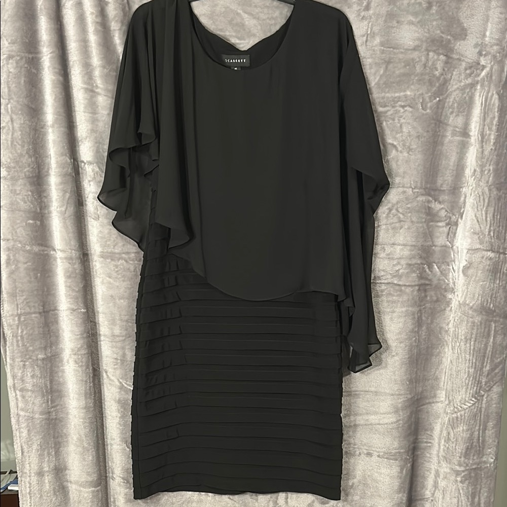 Scarlett Black Asymmetrical Wrap Cocktail Dress